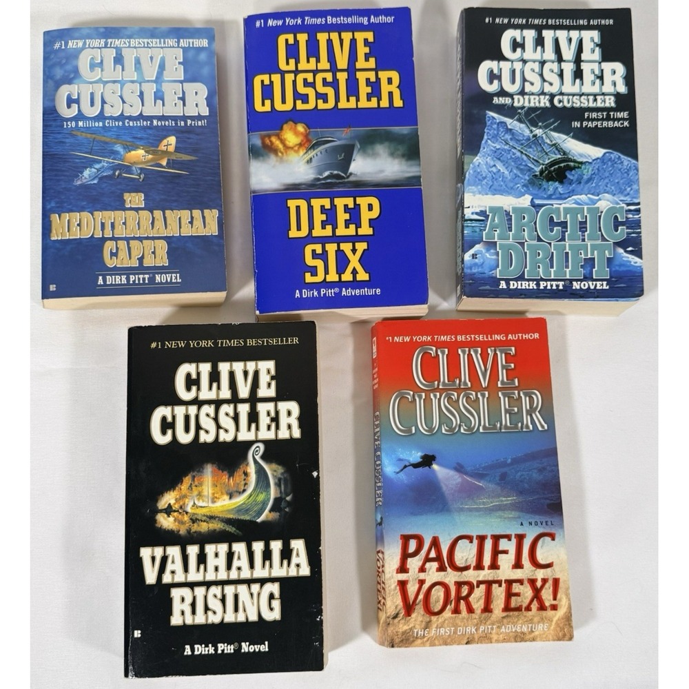 Clive Cussler Dirk Pitt Books Lot of 5 Paperback Multi Adventure Action Novels